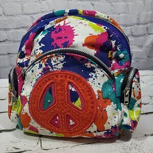 Peace Of Cake Backpack Multi Color Hippie Book Bag